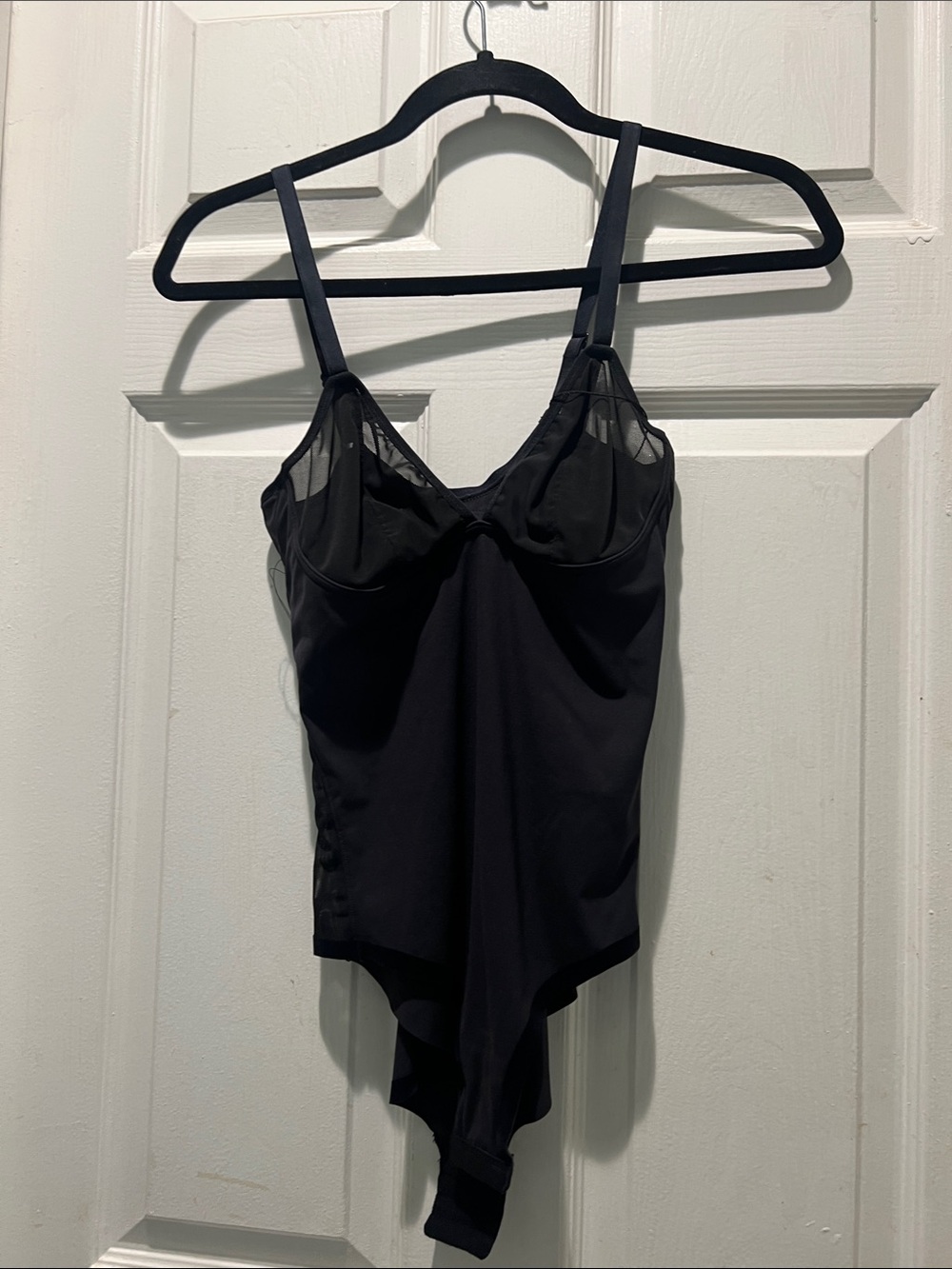 knix Black Supportive Bodysuit with Sheer Cups NWOT